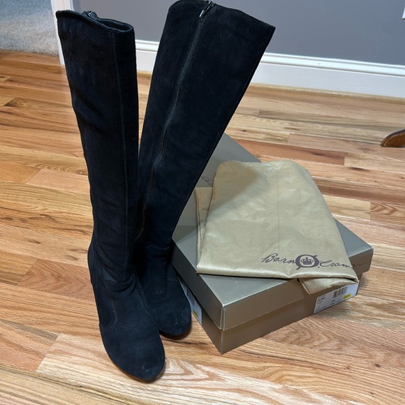 Born Crown Olana Black Suede Wedge Boots - Size 9 - Picture 1 of 7